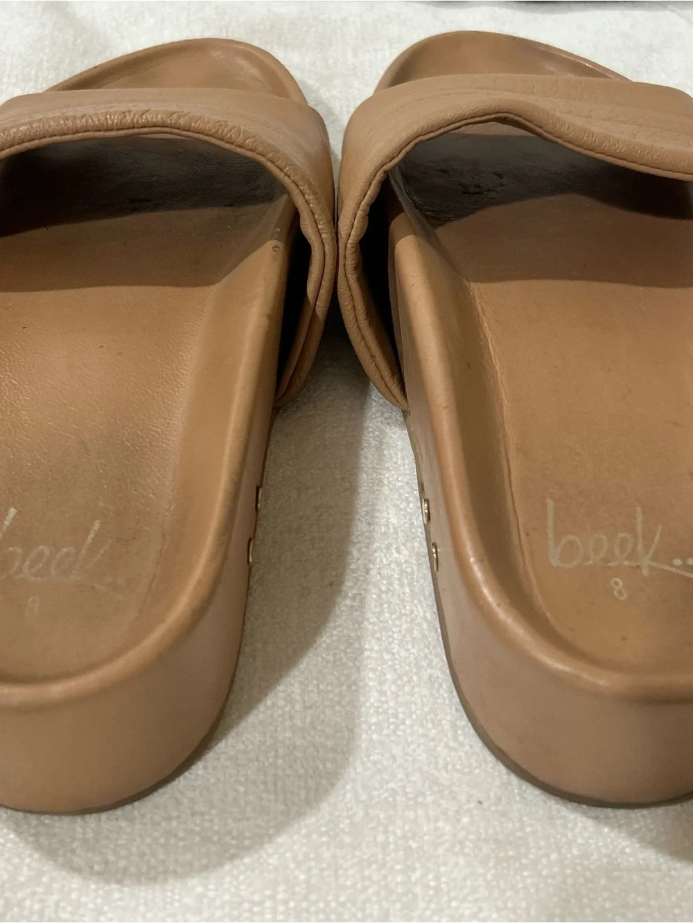 Beek Pelican Leather Platform Sandal SIZE:8